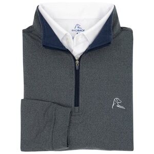 Rhoback Navy and Gray Quarter-Zip Pullover